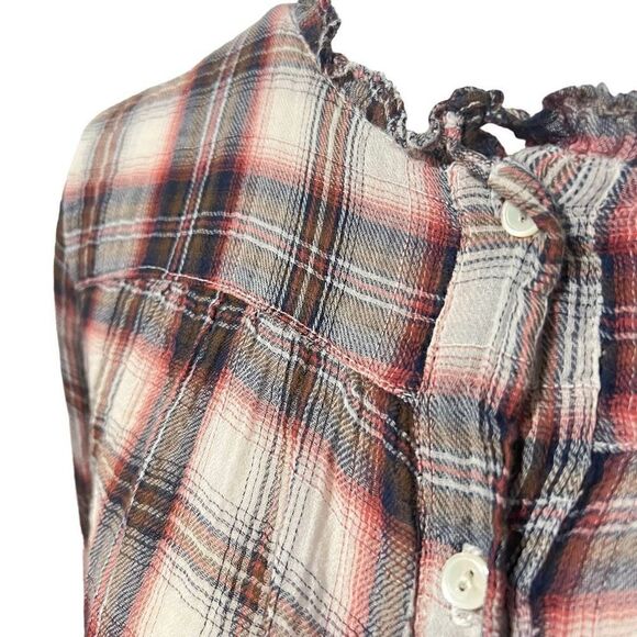 Velvet by Graham & Spencer Women's Red & Black Plaid Button-Down Blouse Size S - Picture 4 of 14